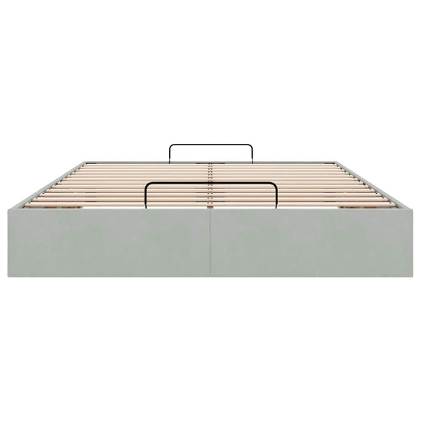vidaXL Lit ottoman sans matelas Gris clair 140x190 cm Velours