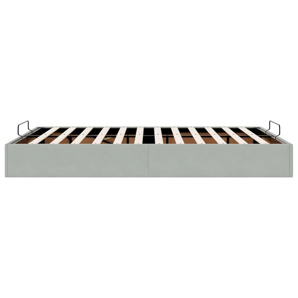 vidaXL Lit ottoman sans matelas Gris clair 140x190 cm Velours