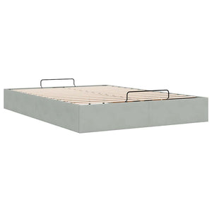vidaXL Lit ottoman sans matelas Gris clair 140x190 cm Velours