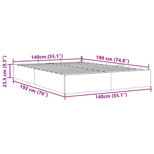 Ottoman Bett 140x190 cm Dunkelgrau Samt