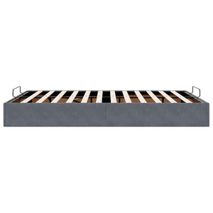 Ottoman Bett 140x190 cm Dunkelgrau Samt