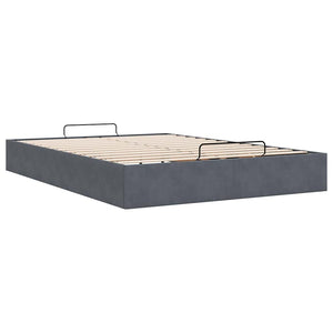 Ottoman Bett 140x190 cm Dunkelgrau Samt
