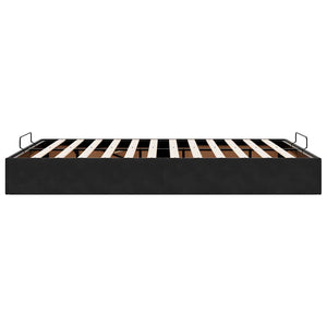 Ottoman Bett Schwarz Samt 140x190 cm