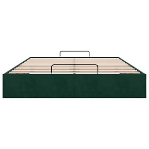 Ottoman Bett Dunkelgrün 140x190 cm Samt
