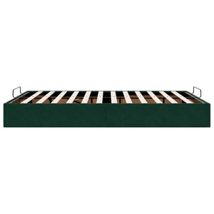 Ottoman Bett Dunkelgrün 140x190 cm Samt