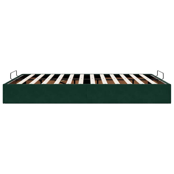 Ottoman Bett Dunkelgrün 140x190 cm Samt
