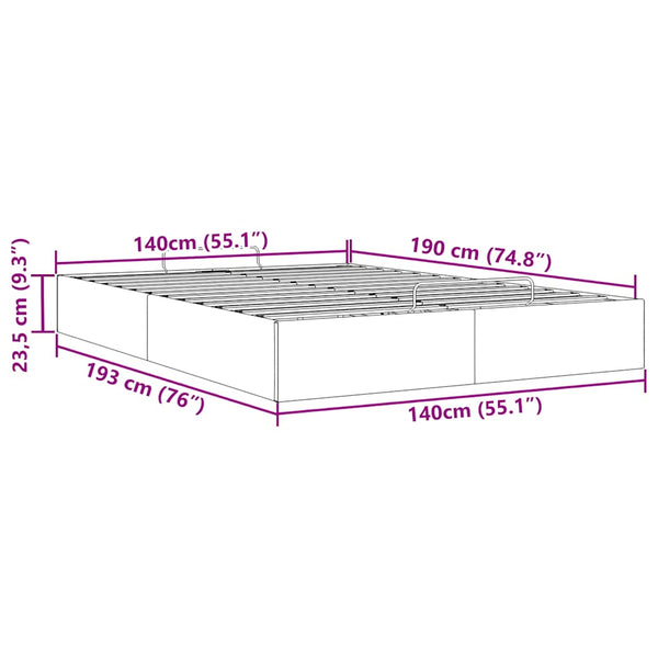 Ottoman Bett Dunkelblau 140x190 cm Samt