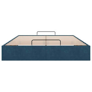 Ottoman Bett Dunkelblau 140x190 cm Samt