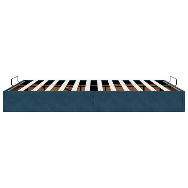 Ottoman Bett Dunkelblau 140x190 cm Samt