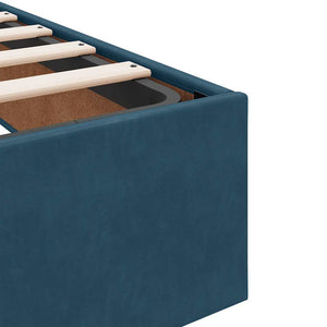 Ottoman Bett Dunkelblau 140x190 cm Samt