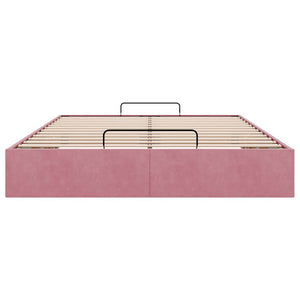 Ottoman Bett Rosa Samt 140x190 cm