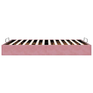 Ottoman Bett Rosa Samt 140x190 cm