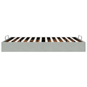 Ottoman Bett 140x200 cm Hellgrau Samt