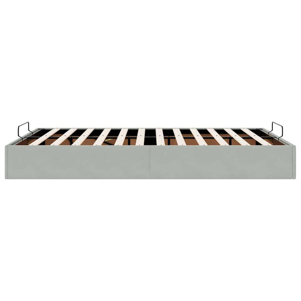 Ottoman Bett 140x200 cm Hellgrau Samt