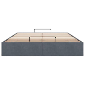 Ottoman Bett 140x200 cm Dunkelgrau Samt