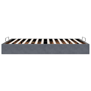 Ottoman Bett 140x200 cm Dunkelgrau Samt