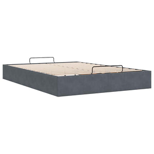 Ottoman Bett 140x200 cm Dunkelgrau Samt