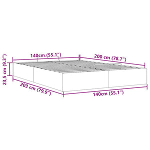 Ottoman Bett 140x200 cm Schwarz Samt