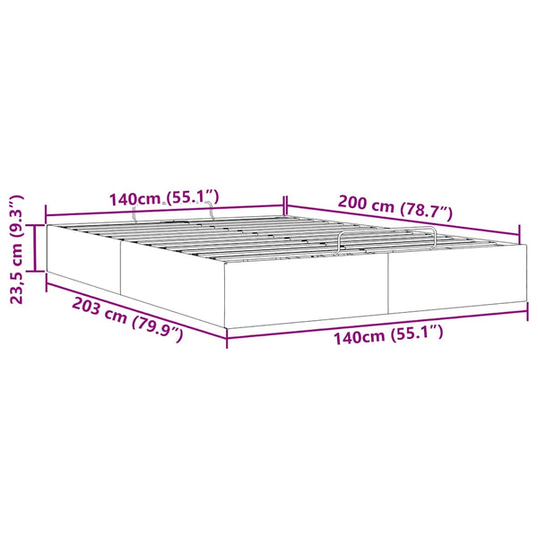 Ottoman Bett 140x200 cm Schwarz Samt