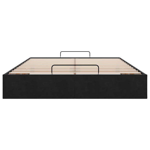 Ottoman Bett 140x200 cm Schwarz Samt
