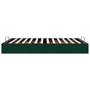 Ottoman Bett Dunkelgrün 140x200 cm Samt