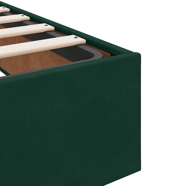 Ottoman Bett Dunkelgrün 140x200 cm Samt