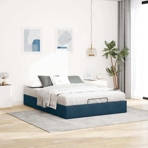Ottoman Bett Dunkelblau 140x200 cm Samt