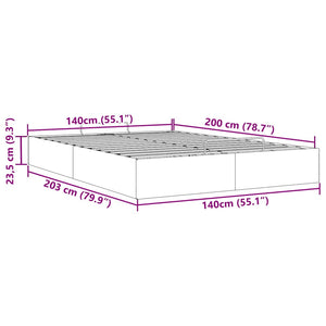Ottoman Bett Dunkelblau 140x200 cm Samt
