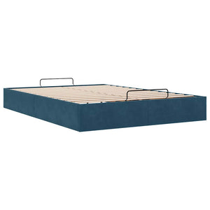 Ottoman Bett Dunkelblau 140x200 cm Samt