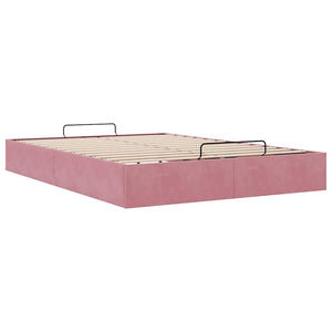 Ottoman Bett Rosa 140x200 cm Samt