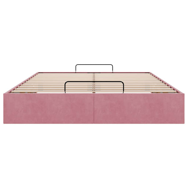 Ottoman Bett Rosa 140x200 cm Samt
