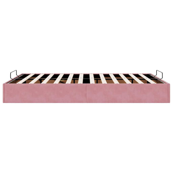 Ottoman Bett Rosa 140x200 cm Samt
