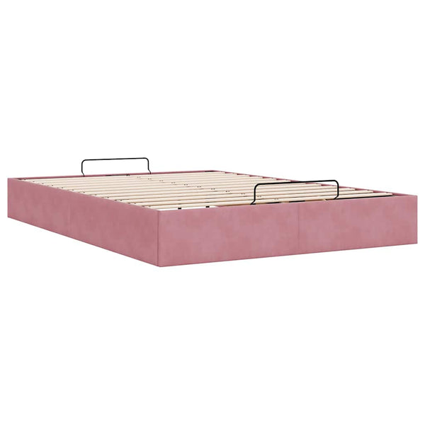 Ottoman Bett Rosa 140x200 cm Samt