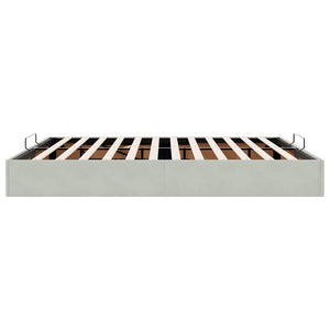 Ottoman Bett 160x200 cm Hellgrau Samt