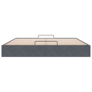 Ottoman Bett 160x200 cm Dunkelgrau Samt