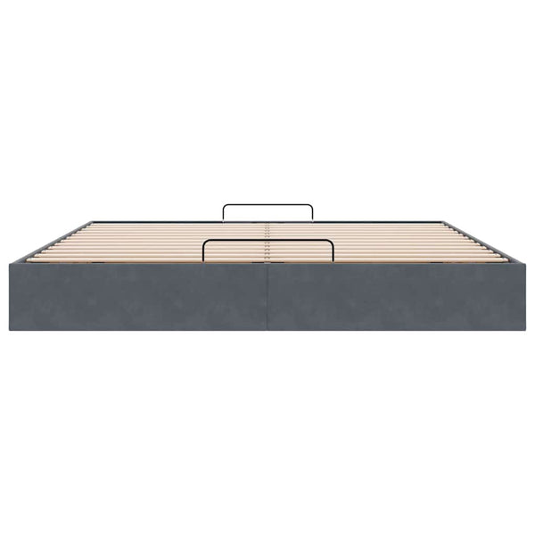 Ottoman Bett 160x200 cm Dunkelgrau Samt