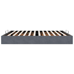 Ottoman Bett 160x200 cm Dunkelgrau Samt