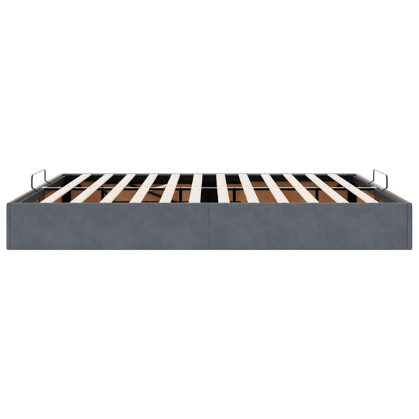 Ottoman Bett 160x200 cm Dunkelgrau Samt