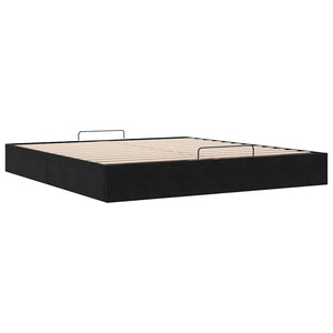 Ottoman Bett Schwarz 160x200 cm Samt