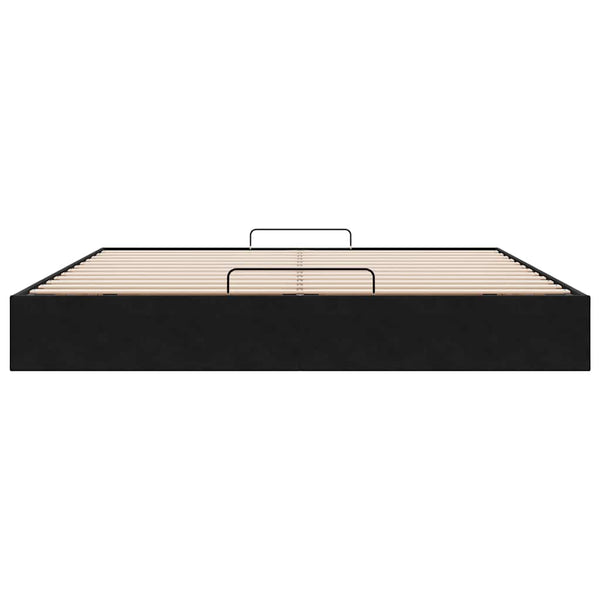 Ottoman Bett Schwarz 160x200 cm Samt