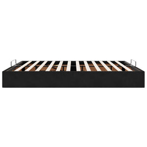 Ottoman Bett Schwarz 160x200 cm Samt