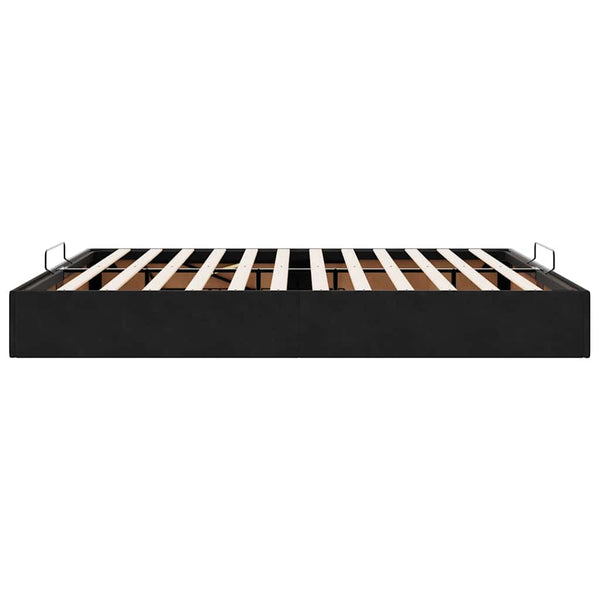 Ottoman Bett Schwarz 160x200 cm Samt