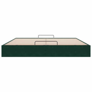 Ottoman Bett Dunkelgrün Samt 160x200 cm