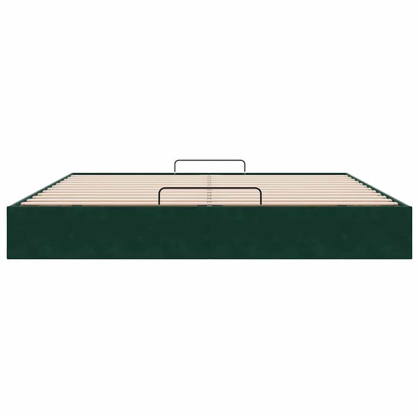Ottoman Bett Dunkelgrün Samt 160x200 cm