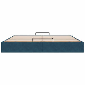 Ottoman Bett Dunkelblau Samt 160x200 cm