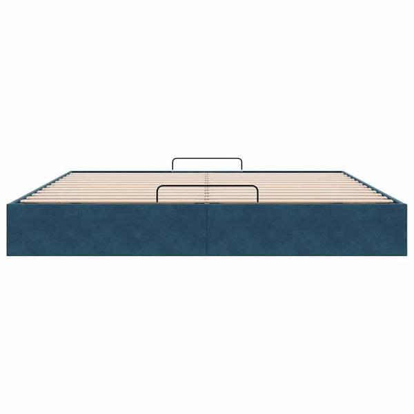 Ottoman Bett Dunkelblau Samt 160x200 cm