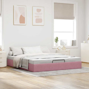 Ottoman Bett Rosa 160x200 cm Samt