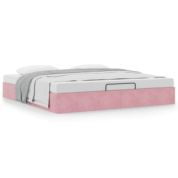 Ottoman Bett Rosa 160x200 cm Samt