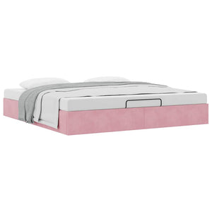 Ottoman Bett Rosa 160x200 cm Samt