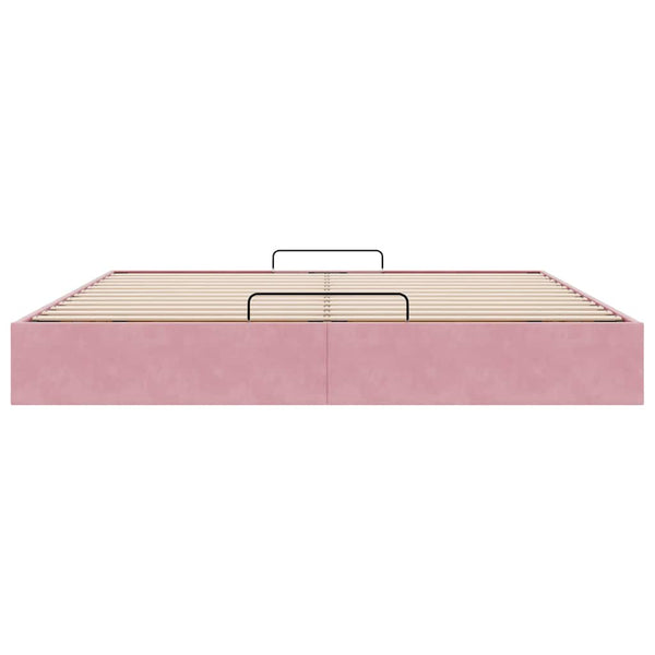 Ottoman Bett Rosa 160x200 cm Samt